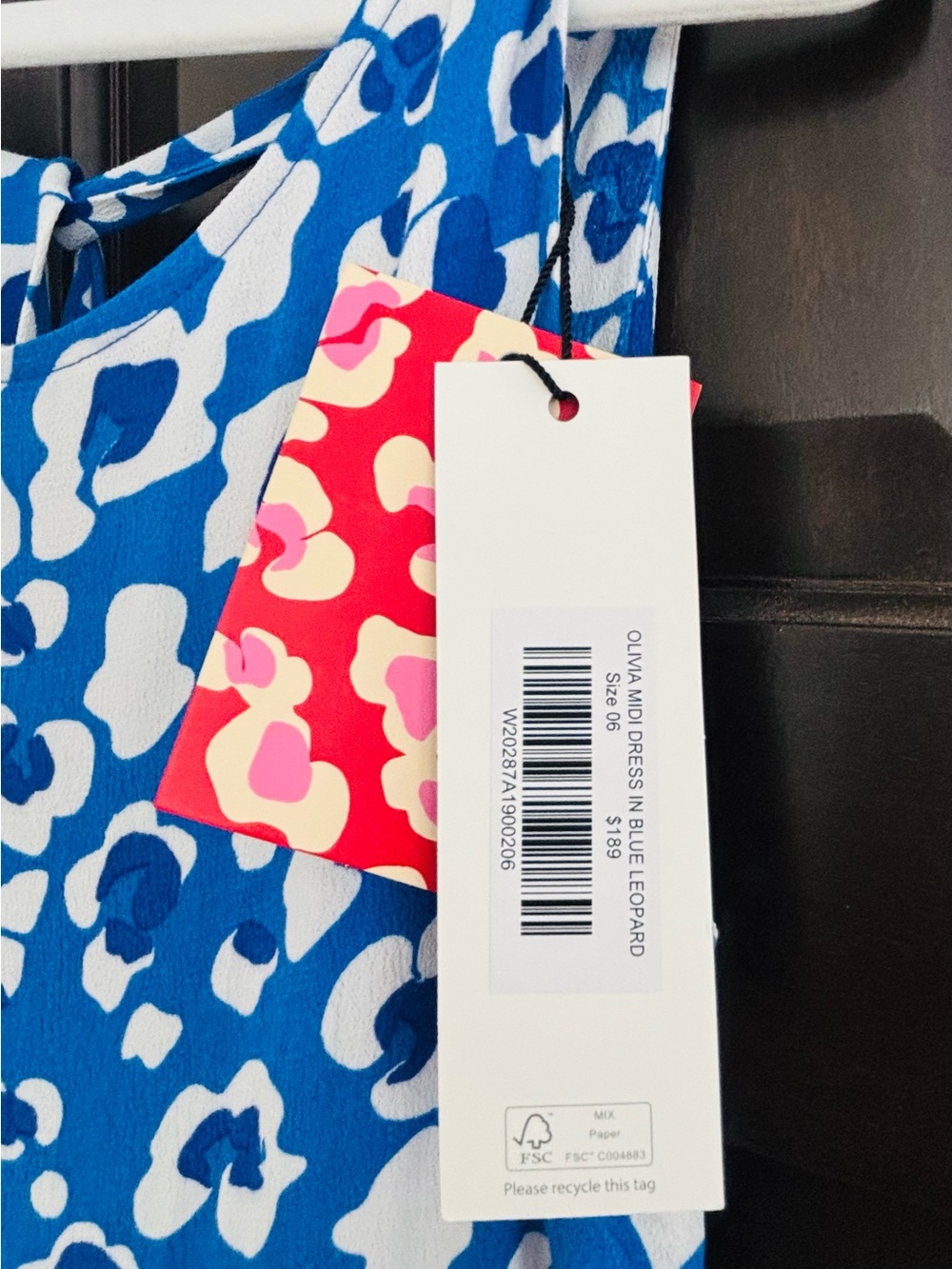 Mister Zimi Blue and White Animal-Print Midi Dress - Picture 3 of 3